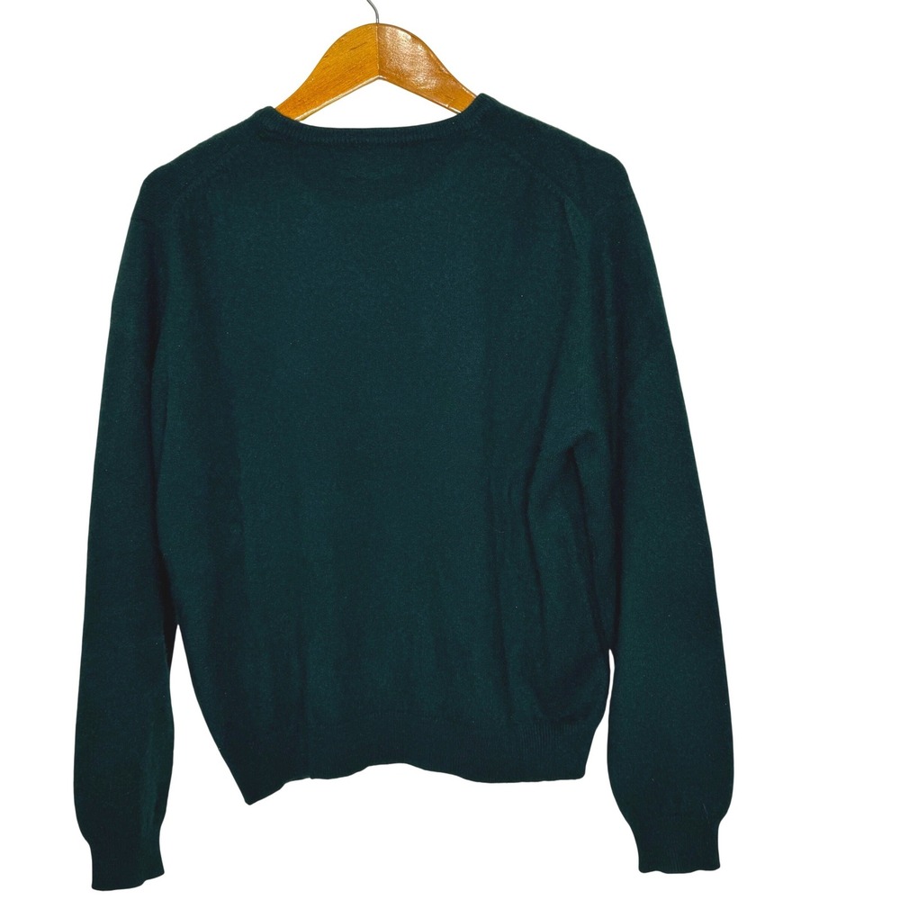 Lands' End Cashmere Sweater Women's Crewneck Green Medium - Picture 2 of 8